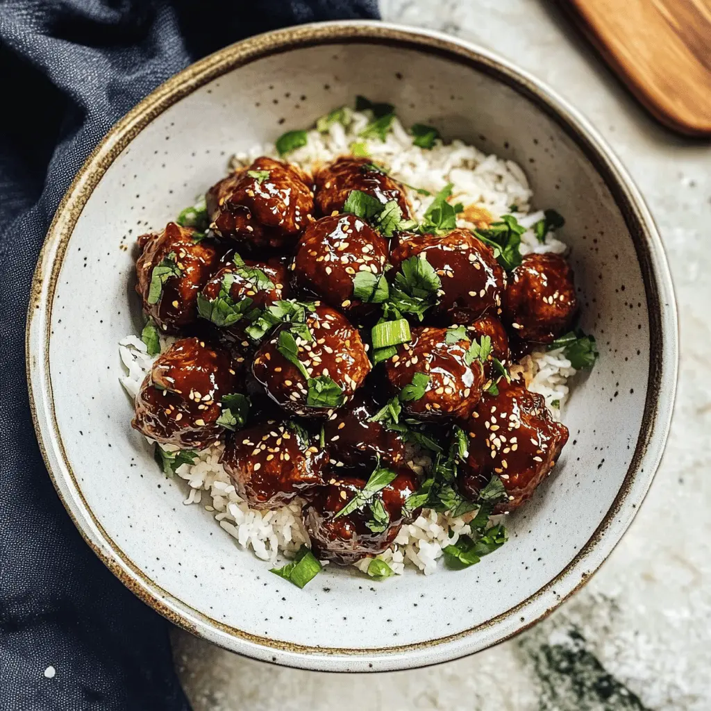 Get ready for a quick yet delicious dinner! These 30-minute Mongolian Beef Meatballs are packed with flavor and made with tender beef, fresh ginger, and a sweet soy glaze. Perfect for busy weeknights or meal prep. Save this easy recipe to impress your family and friends at your next gathering! Enjoy them over rice or in a wrap for a delightful twist.