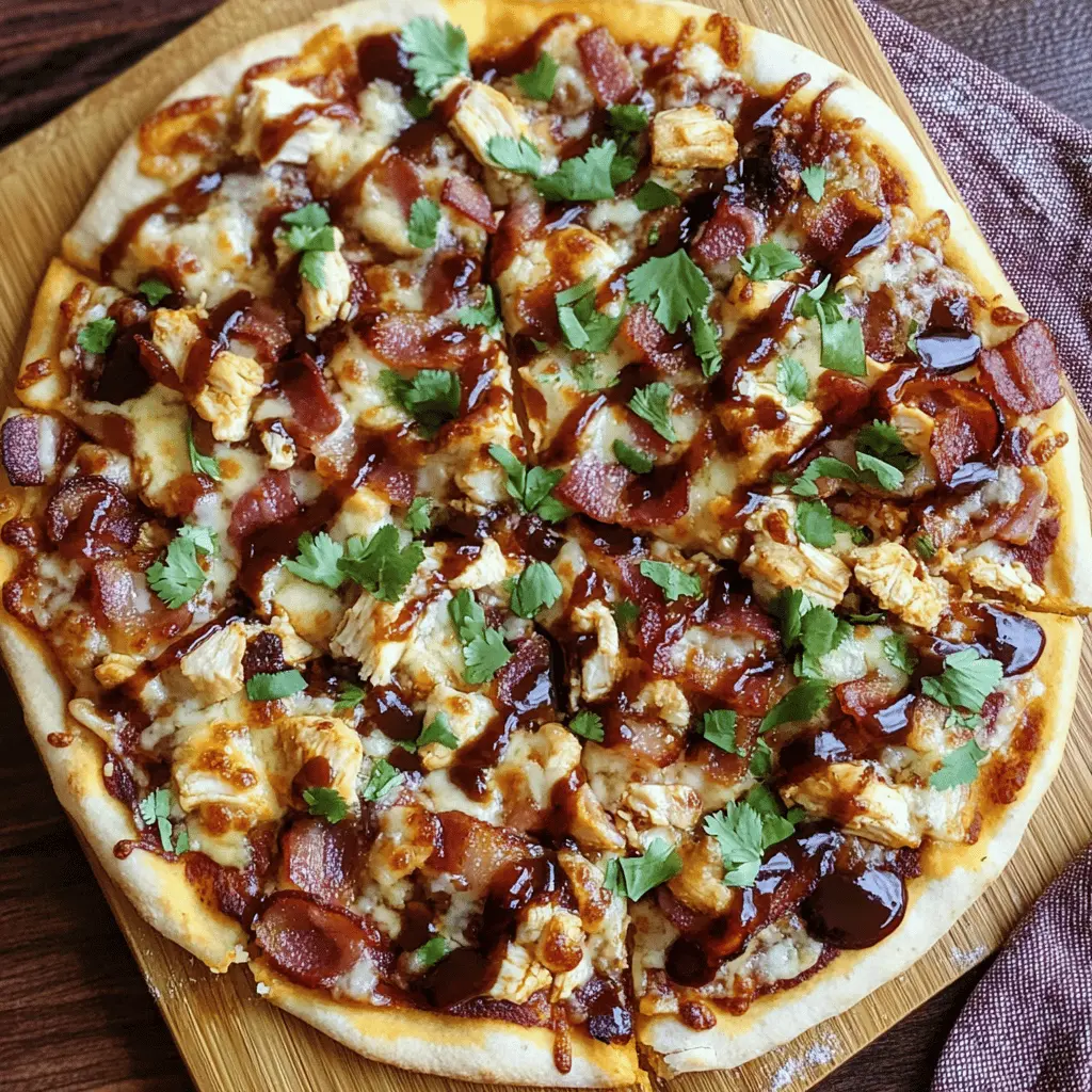 This BBQ Chicken Bacon Pizza is the perfect blend of smoky flavors and crispy texture! Loaded with tender chicken, crispy bacon, and tangy barbecue sauce, it's a delightful twist on classic pizza. Ideal for family dinners or game nights, this recipe will surely impress your guests. Save this pin for your next pizza night and enjoy a fun dinner experience!