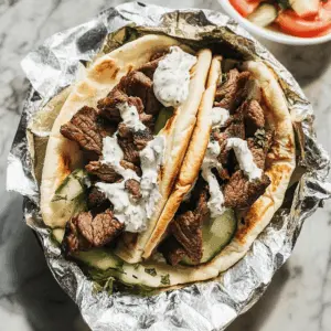 Get a taste of the Mediterranean with these Beef Gyros! Tender, marinated beef wrapped in warm pita, topped with fresh veggies and creamy tzatziki sauce. Perfect for a quick weeknight dinner or a weekend feast, this recipe is sure to impress your family and friends. Save this delicious recipe for a flavorful journey!