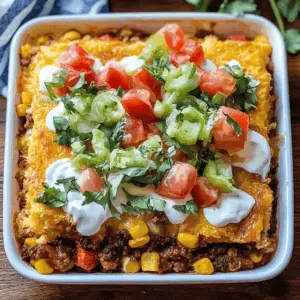 Warm up your dinner routine with this delicious Cornbread Taco Bake! Packed with zesty flavors from seasoned ground beef, black beans, and corn, all topped with a soft, golden cornbread crust. This easy recipe is perfect for busy weeknights or cozy gatherings. Save this pin for a savory meal that everyone will love!