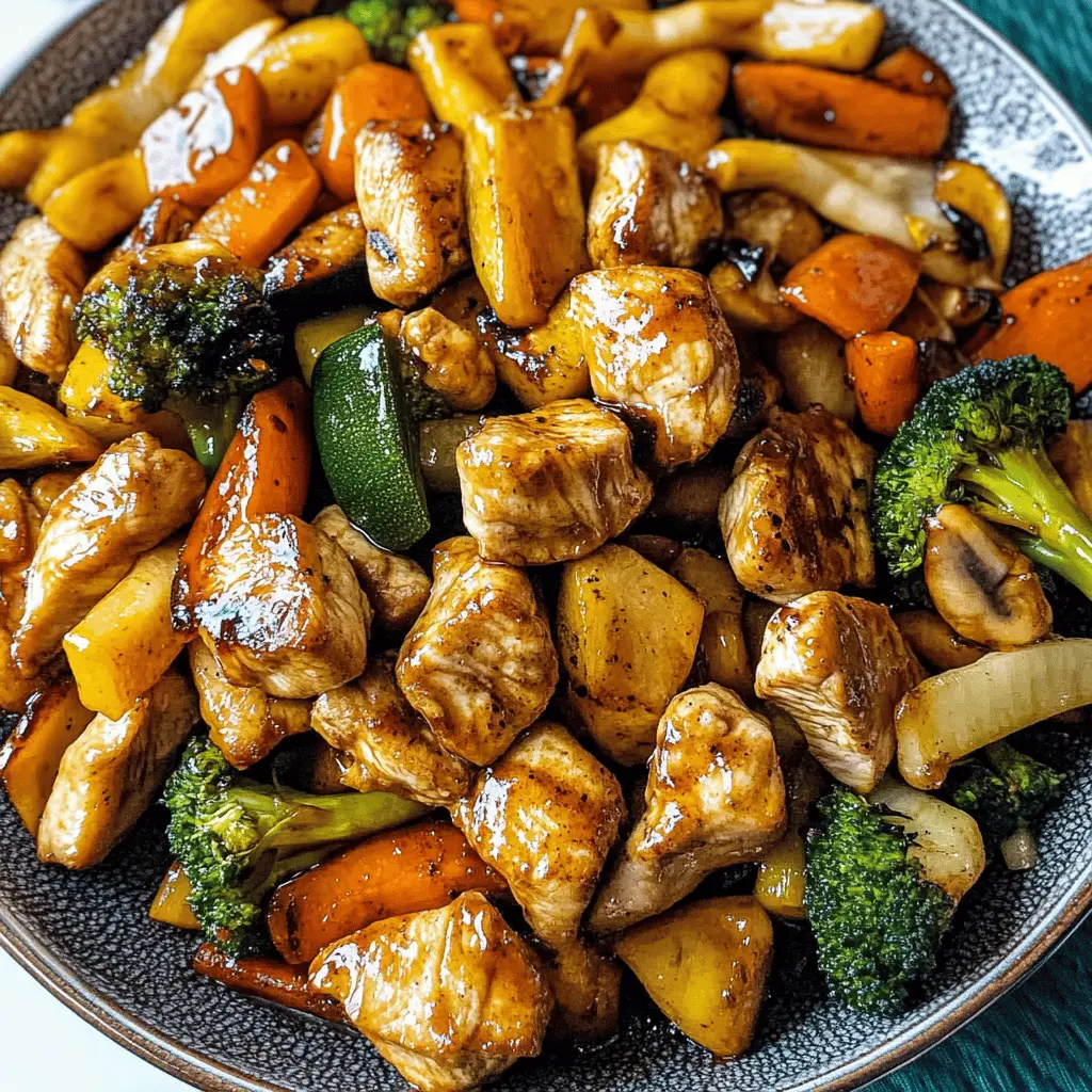 Looking for a quick and tasty meal? This Hibachi Chicken and Vegetables recipe brings the flavors of your favorite Japanese steakhouse right to your kitchen! Featuring tender chicken, fresh veggies, and a delicious garlic soy sauce, it's perfect for busy weeknights or special occasions. Don’t forget to save this pin to try it out later!