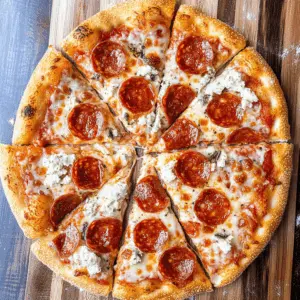 This Hot Honey Pepperoni Ricotta Pizza is perfect for pizza night! With creamy ricotta, spicy pepperoni, and a drizzle of sweet hot honey, every slice is bursting with flavor. It's easy to make and sure to impress your family and friends. Save this recipe for your next gathering or cozy dinner at home!