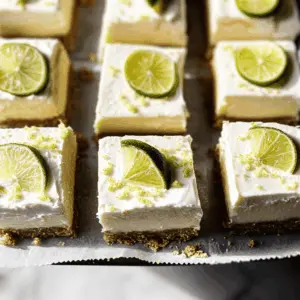 These Key Lime Pie Bars are a zesty twist on a classic dessert! With a buttery graham cracker crust and a creamy lime filling, this treat is perfect for summer gatherings or a cozy night in. Easy to make and utterly delicious, these bars will have everyone asking for seconds! Save this recipe to whip up a refreshing dessert at your next event or family meal.