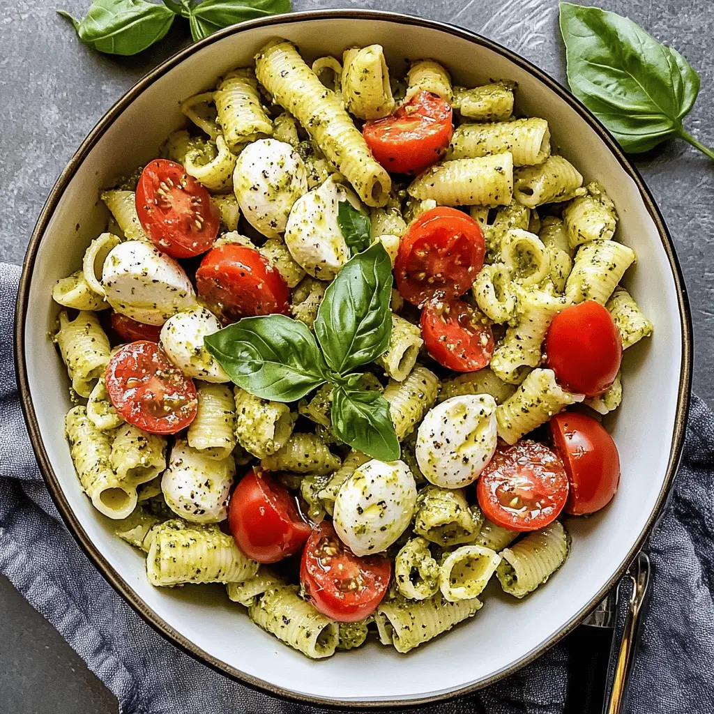 Brighten up your meal with this Light and Creamy Pesto Caprese Pasta Salad! Featuring fresh basil pesto, cherry tomatoes, and creamy mozzarella, it’s a delightful combination of flavors. Perfect for picnics, potlucks, or a quick weeknight dinner! Save it now and enjoy this refreshing dish whenever you need a tasty bite!