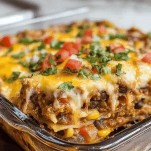 Layered with delicious tortillas, seasoned beef, beans, and melty cheese, this Mexican Lasagna transforms your dinner into a flavor fiesta! Perfect for family gatherings or a cozy night in, it’s a crowd-pleaser that's easy to make. Save this recipe for your next meal idea and enjoy a delightful twist on a classic comfort dish!