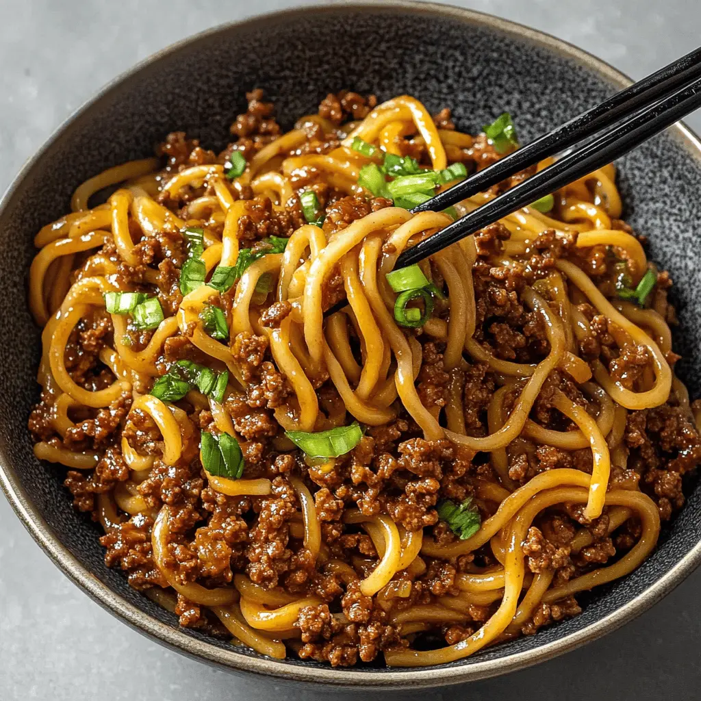 Craving a quick and delicious meal? Try these Mongolian Ground Beef Noodles! Made with savory ground beef, fresh vegetables, and flavorful soy sauce, this dish is perfect for busy weeknights. Enjoy the delightful blend of textures in every bite. Save this recipe for an easy dinner option that the whole family will love!