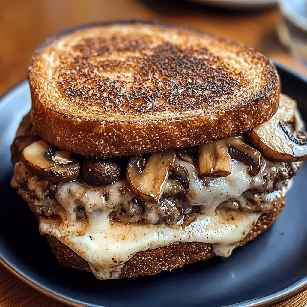 Sink your teeth into this delicious Mushroom Swiss Patty Melt! Made with juicy beef patties, sautéed mushrooms, and melty Swiss cheese, this classic sandwich is perfect for lunch or a cozy dinner. Top it off with crispy bread for the ultimate comfort food experience. Save this recipe to impress your family and friends at your next gathering!