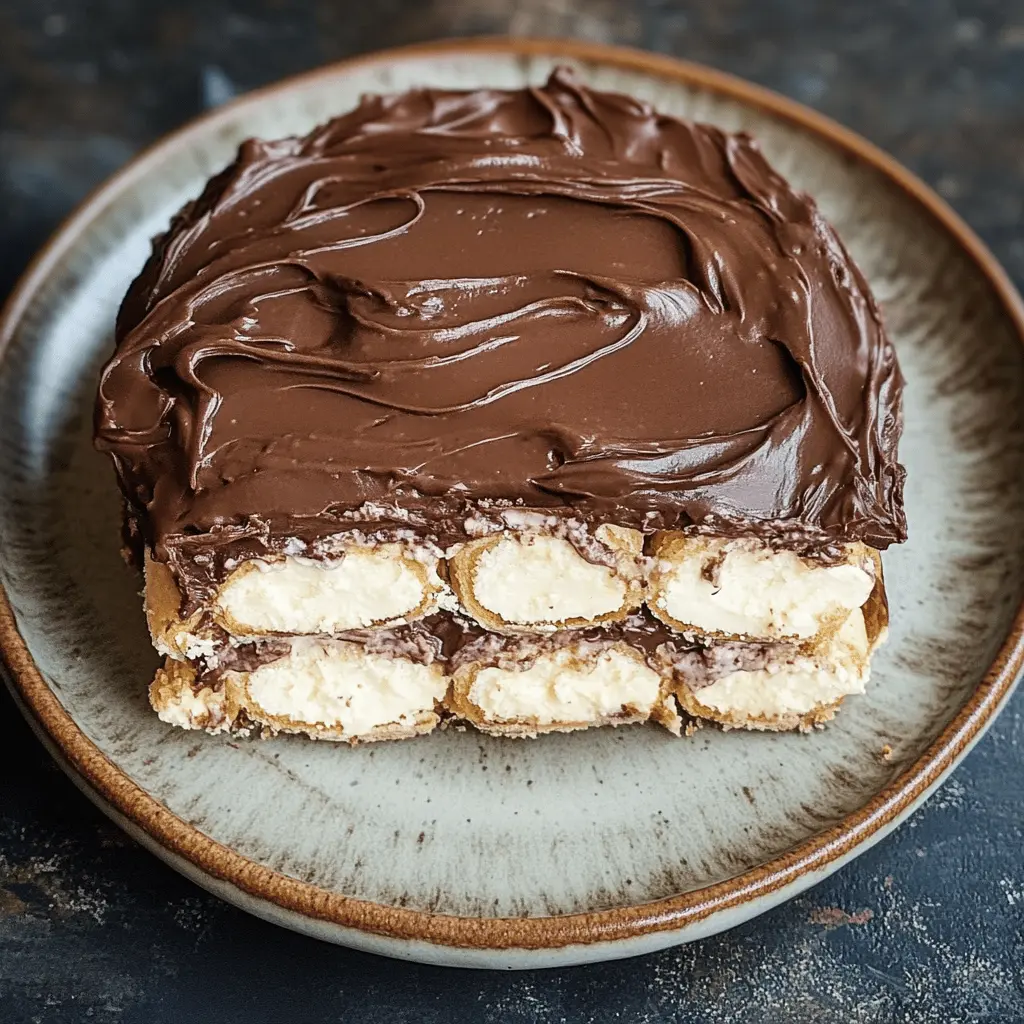 Treat yourself to a delightful No-Bake Chocolate Eclair Cake that's perfect for any occasion! This easy dessert layers creamy chocolate pudding with fluffy whipped topping and graham crackers for a fabulous taste. It's a crowd-pleaser that requires no baking—just a little patience for it to set! Save this recipe for your next potluck or family gathering!