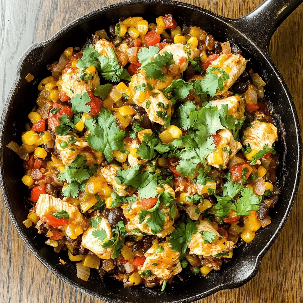 This Santa Fe Chicken Skillet combines tender chicken, vibrant bell peppers, and zesty spices for a one-pan meal that's bursting with flavor! Perfect for busy weeknights and easy cleanup, this dish showcases hearty ingredients like black beans and corn. Don't forget to save this recipe for your next family dinner or a cozy night in!