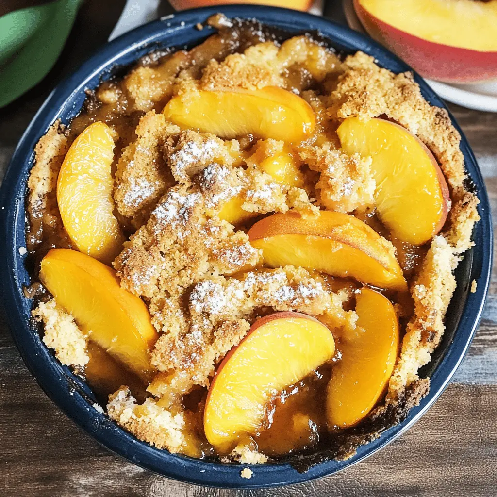 Sink your fork into a warm slice of Southern Peach Cobbler! This classic dessert features juicy peaches and a sweet, buttery crust that's simply irresistible. Perfect for family gatherings or cozy evenings at home. Save this recipe to treat your loved ones to a slice of Southern comfort any time!