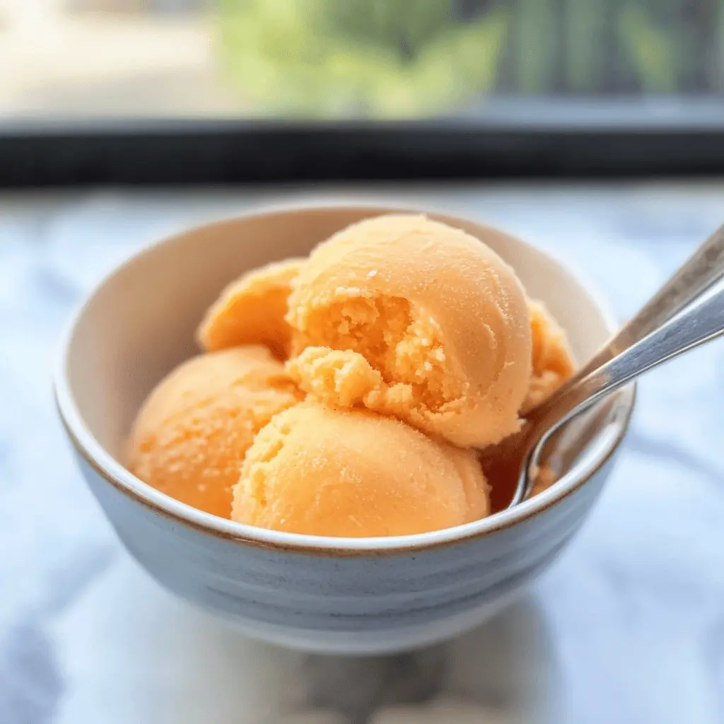 Quick 4-Ingredient Peach Sorbet Recipe
