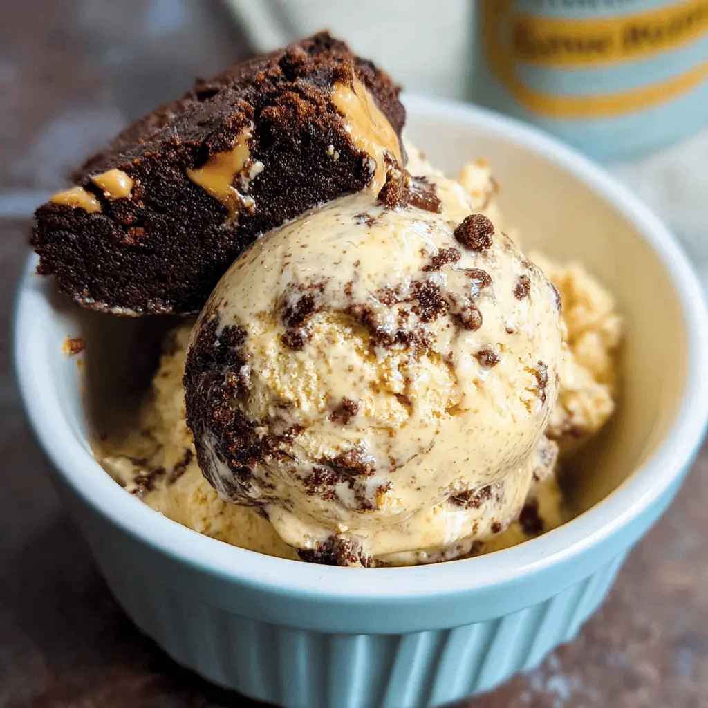 Easy Peanut Butter Brownie Ice Cream Recipe