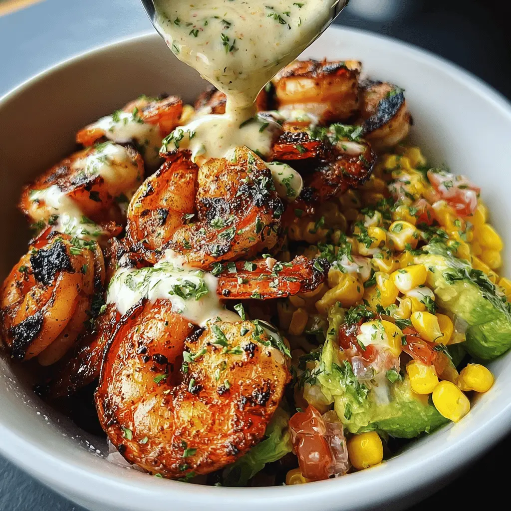 Easy Grilled Shrimp Bowl with Avocado and Corn Salsa