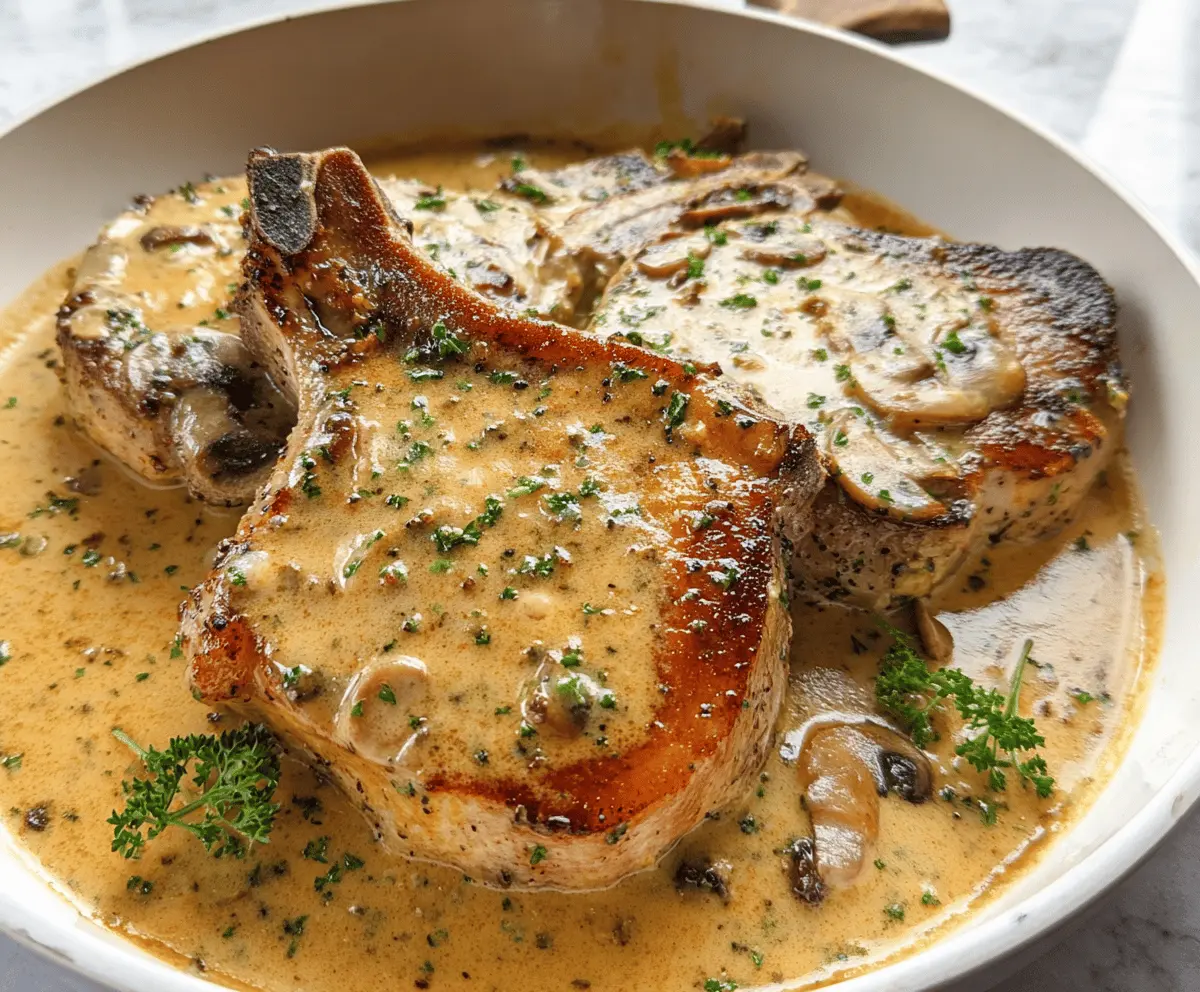Easy Slow Cooker Pork Chops in Garlic Parmesan Sauce