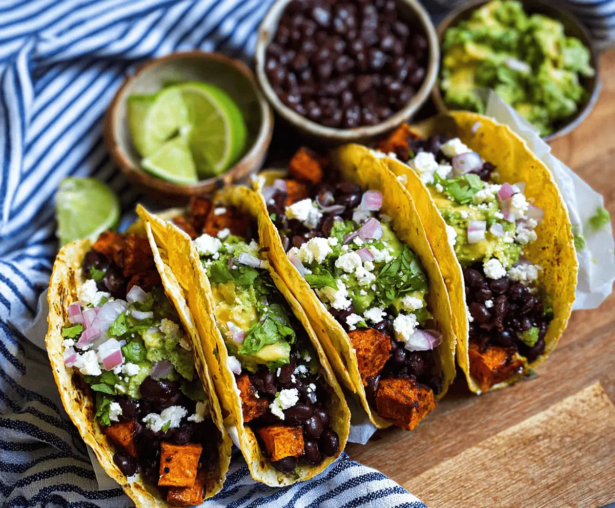 Easy Black Bean Sweet Potato Tacos Recipe