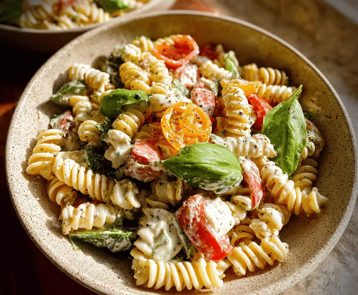 Easy Creamy Italian Pasta Salad Recipe