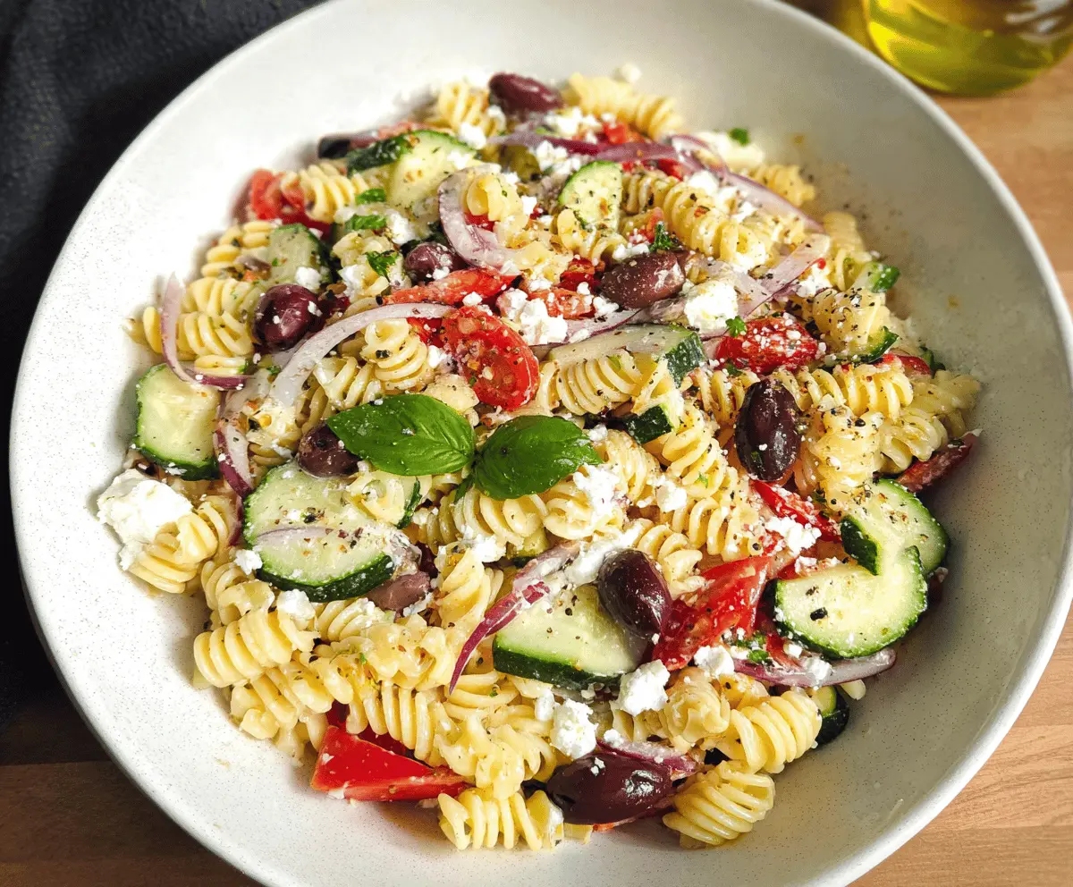 Easy Refreshing Mediterranean Pasta Salad Recipe