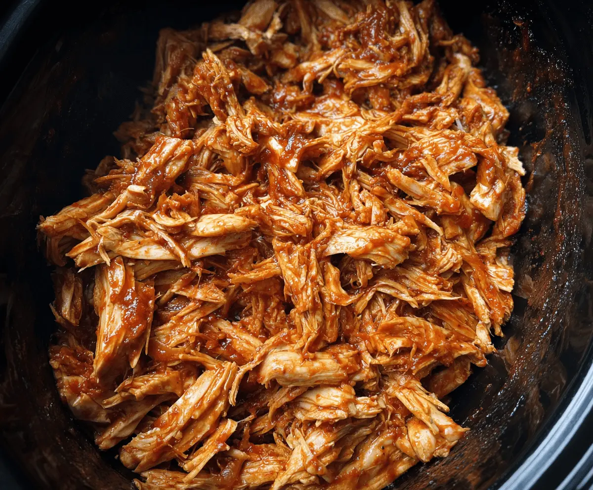 Easy Crockpot BBQ Pulled Chicken Recipe