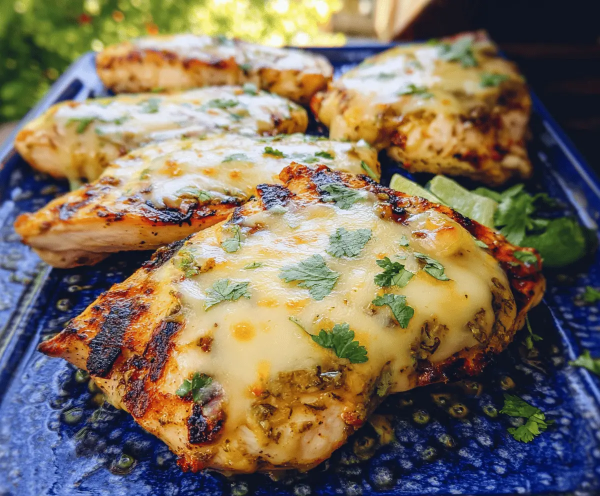 Easy Grilled Salsa Verde Pepper Jack Chicken