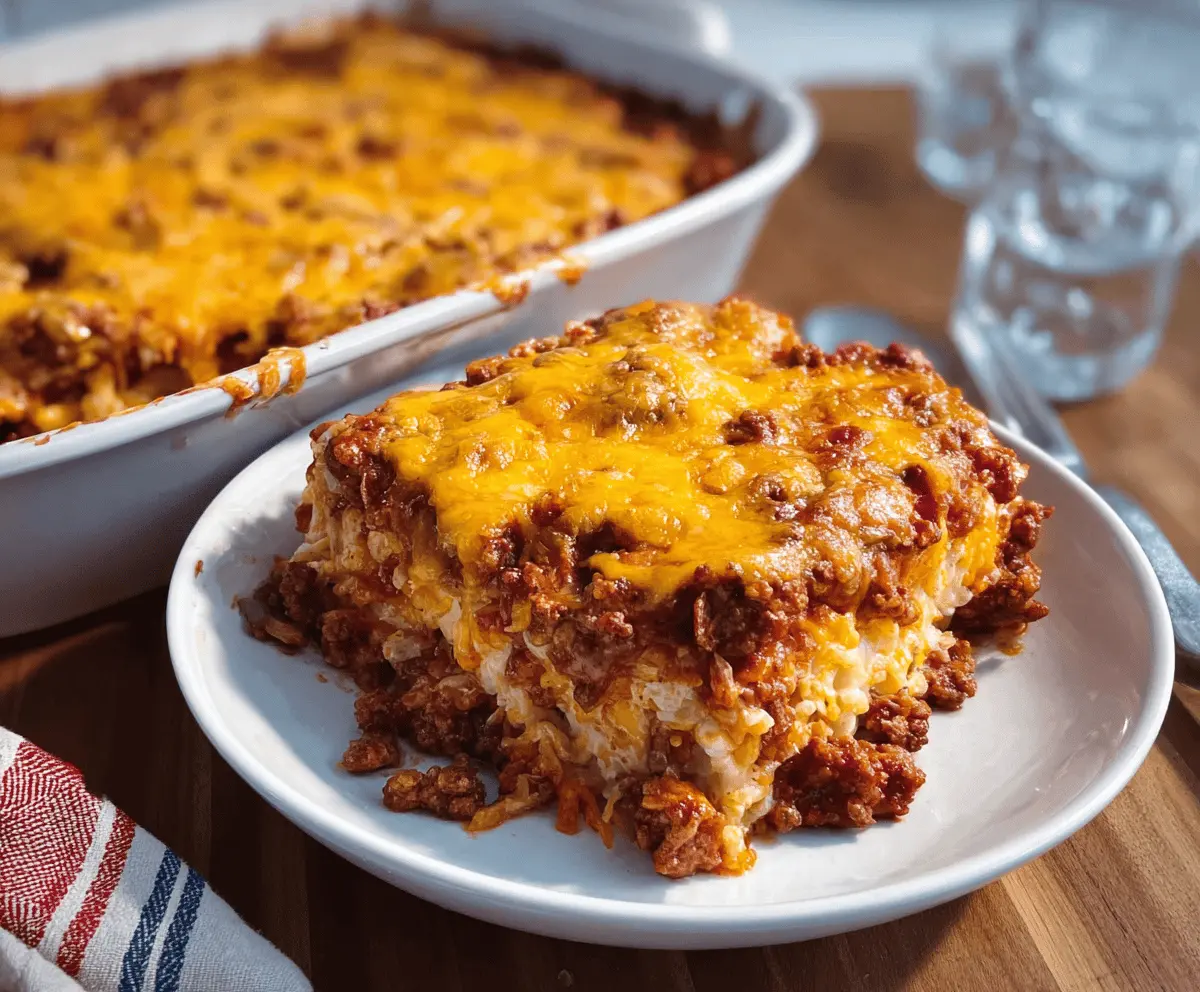 Easy Cheesy Hamburger Casserole Recipe