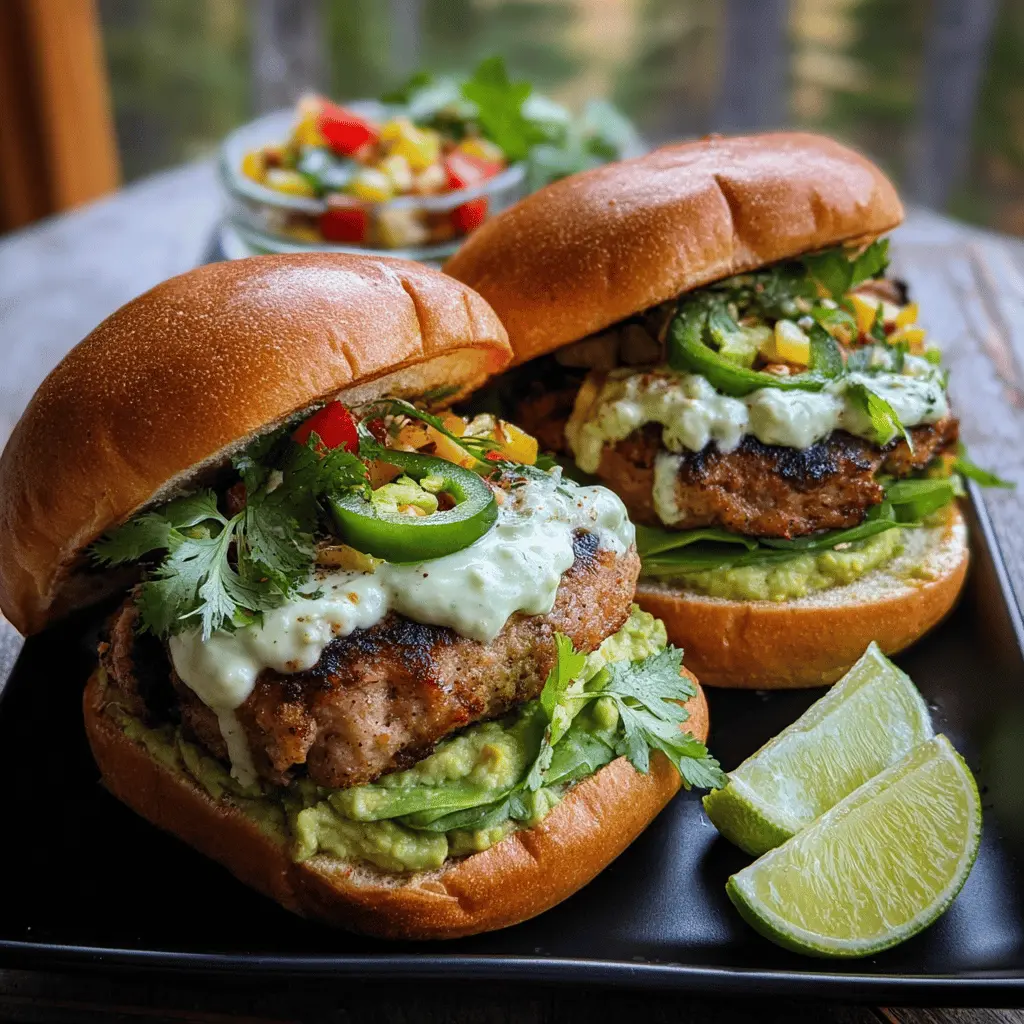 Easy Honey Jalapeño Turkey Burgers with Creamy Avocado Sauce
