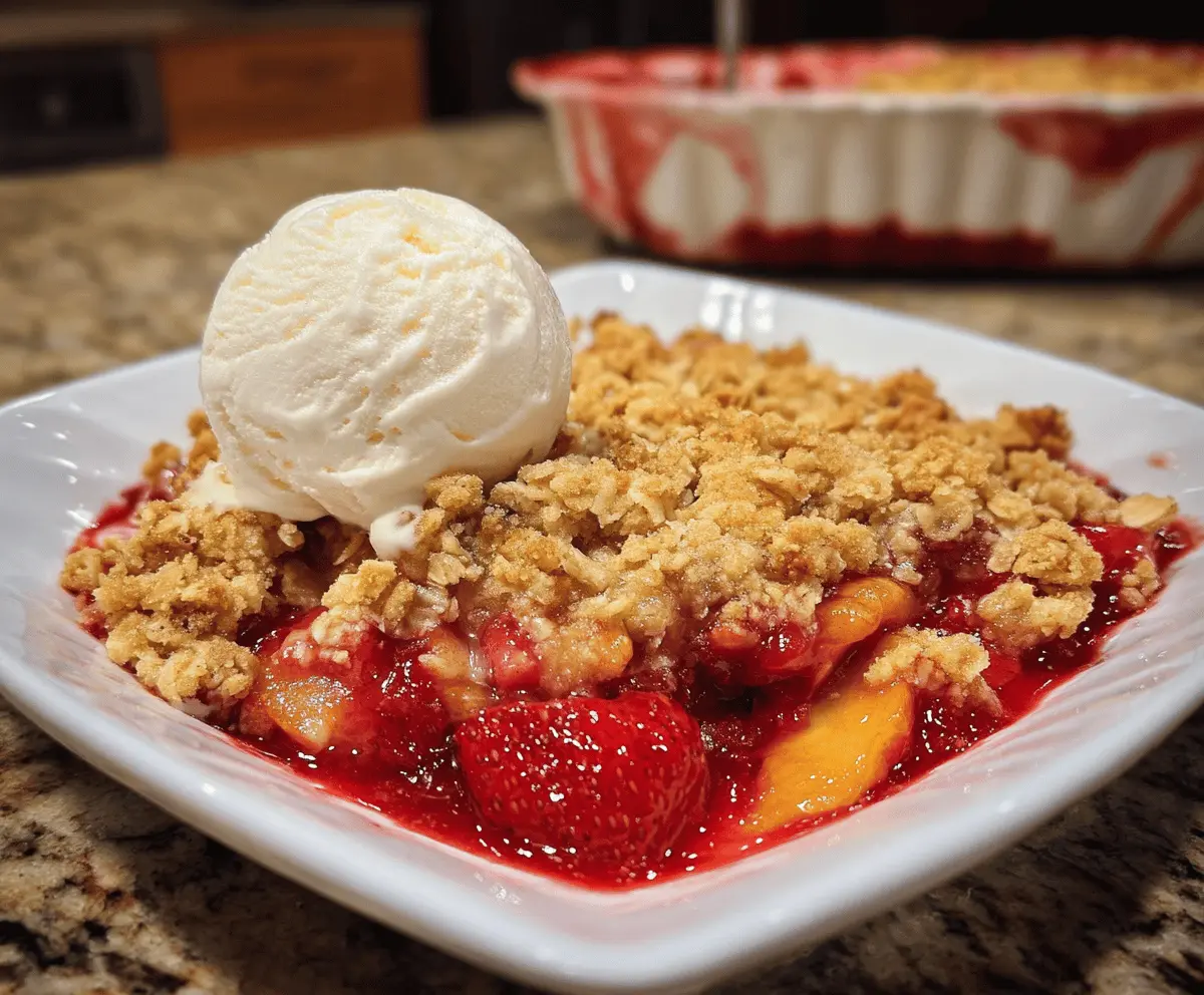 Easy Strawberry Peach Crisp Recipe