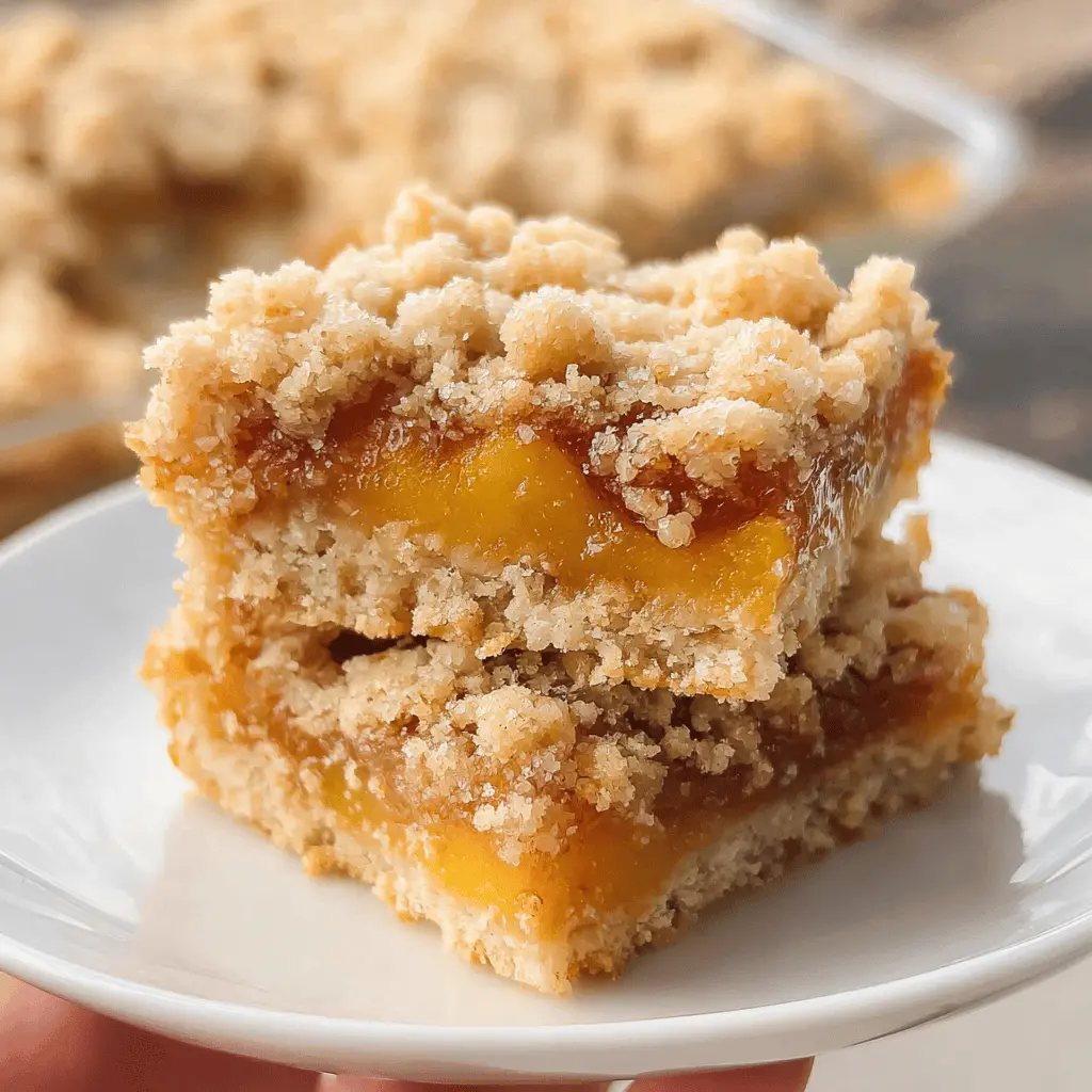 Easy Peach Crumble Bars Recipe