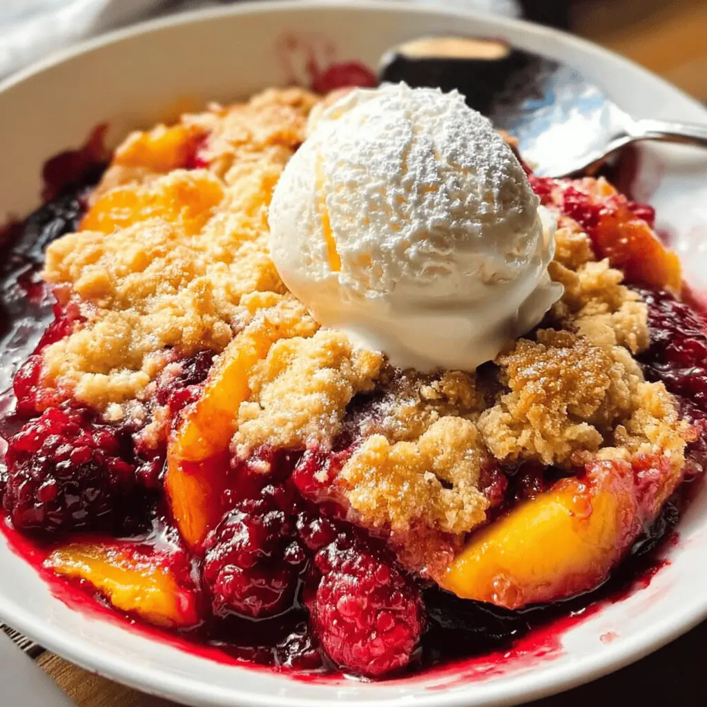 Easy Peach and Raspberry Cobbler Recipe