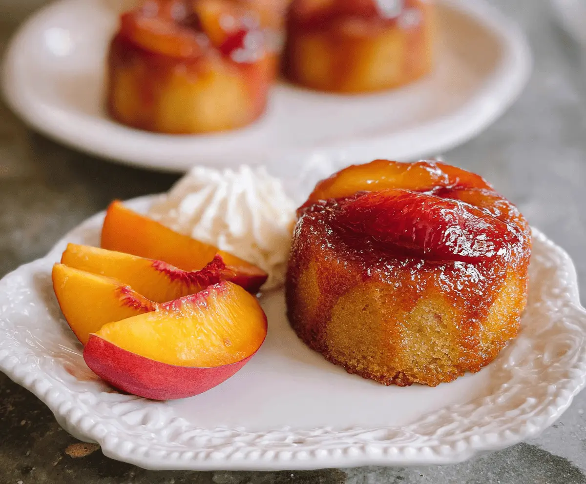 Easy Peach Upside Down Mini Cakes Recipe