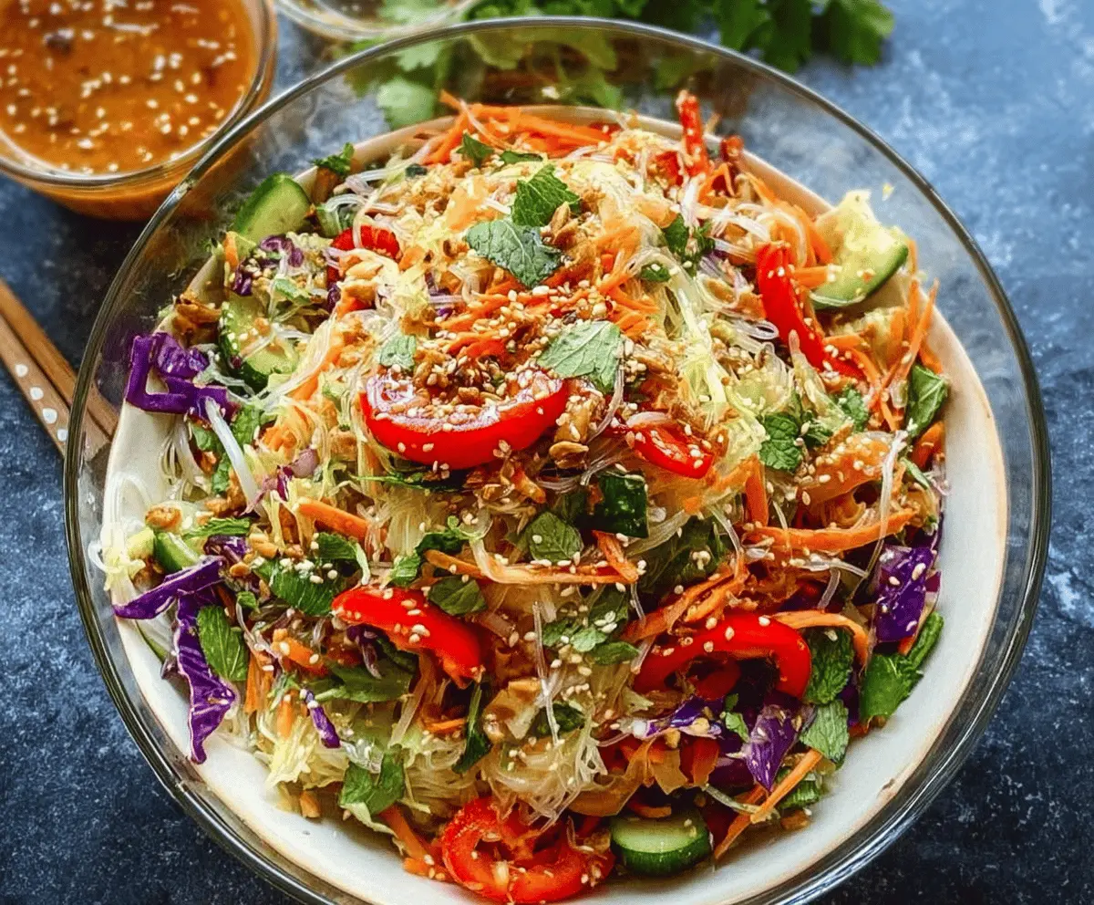 Fresh Spring Roll Salad with Spicy Ginger Dressing