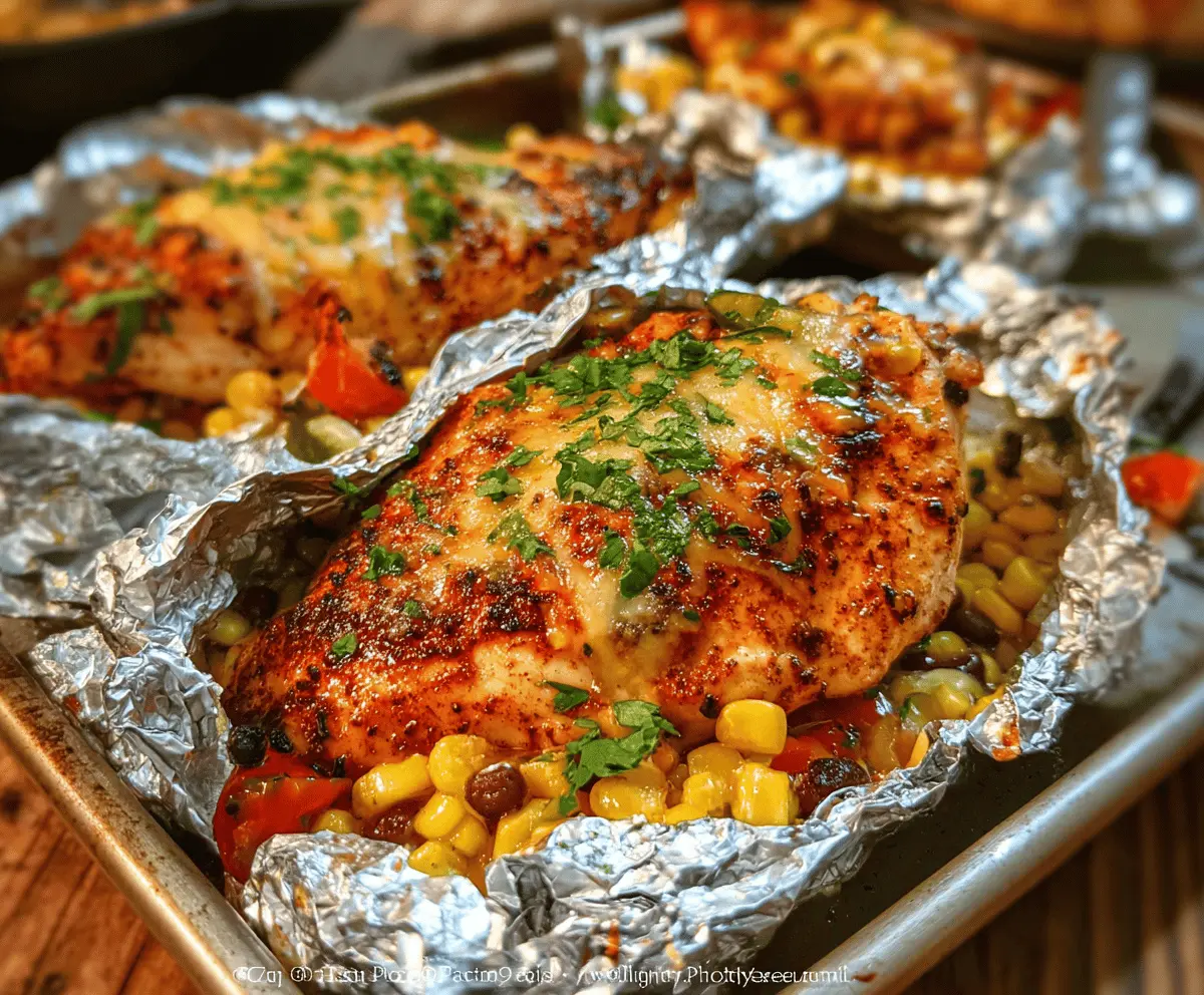 Easy Santa Fe Chicken Foil Packets Recipe