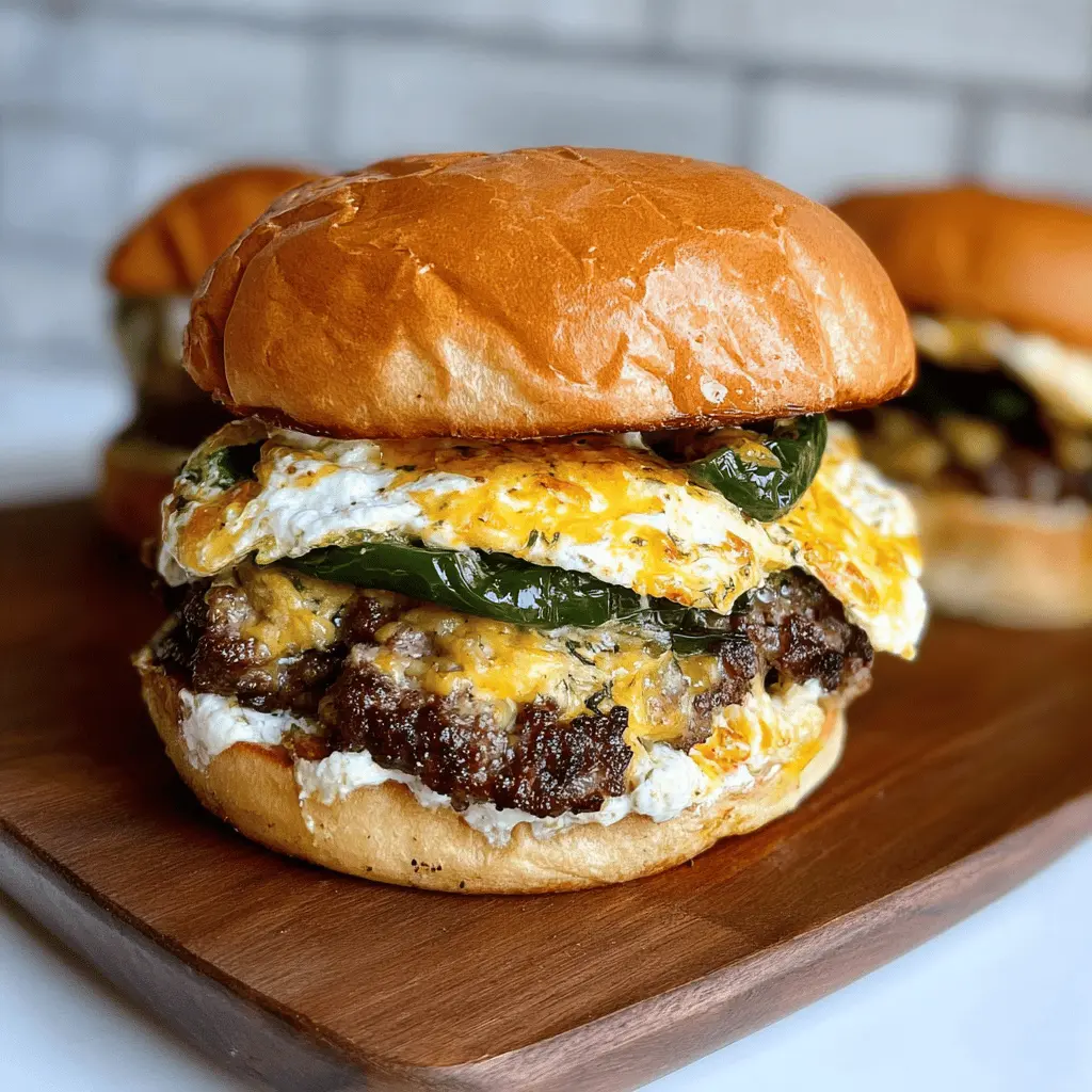 Cheesy Poblano Popper Burger Recipe