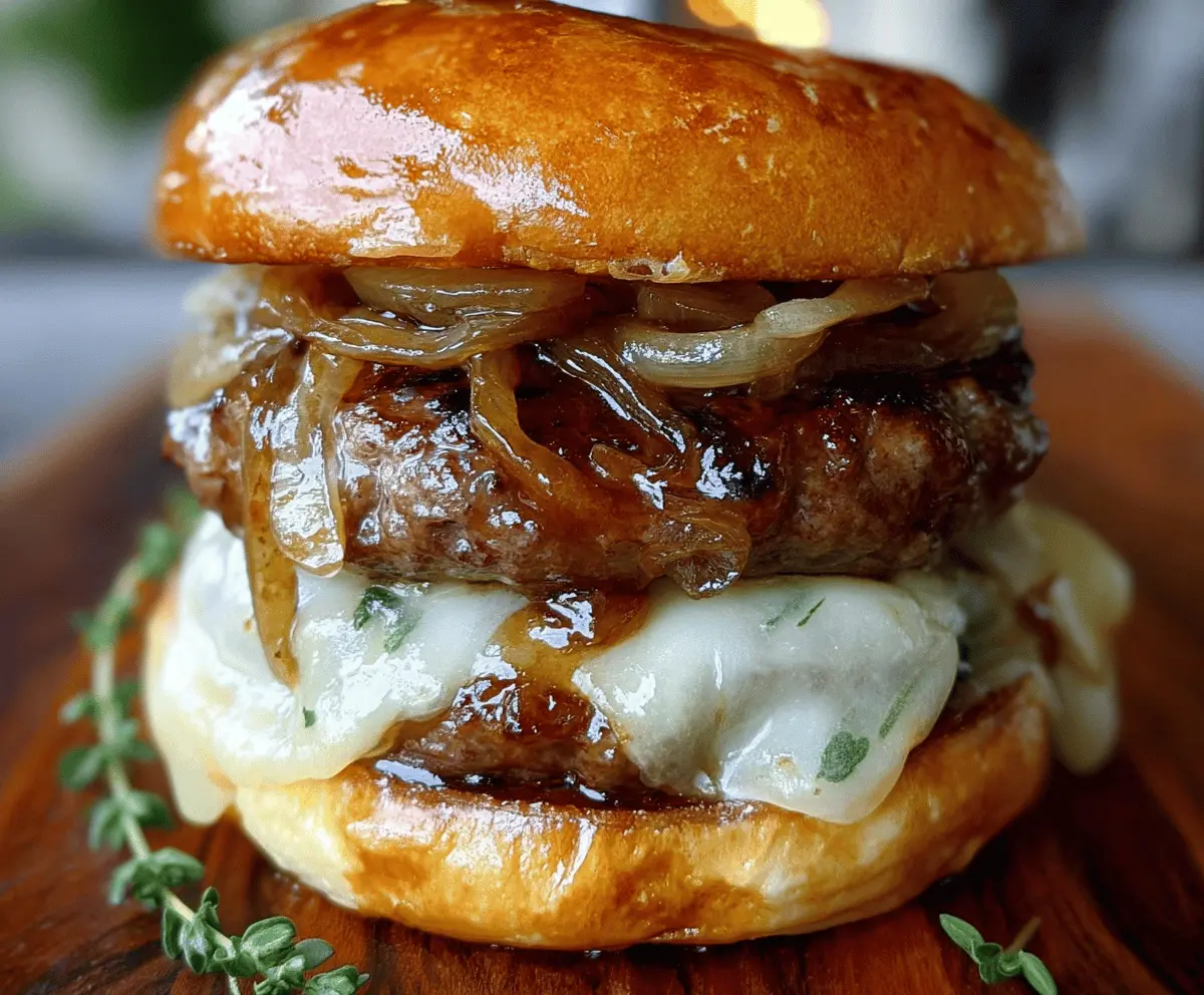 Cheesy French Onion Burgers Recipe