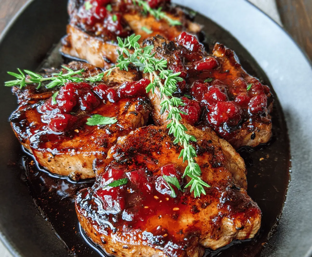 Easy Raspberry Balsamic Glazed Pork Chops Recipe