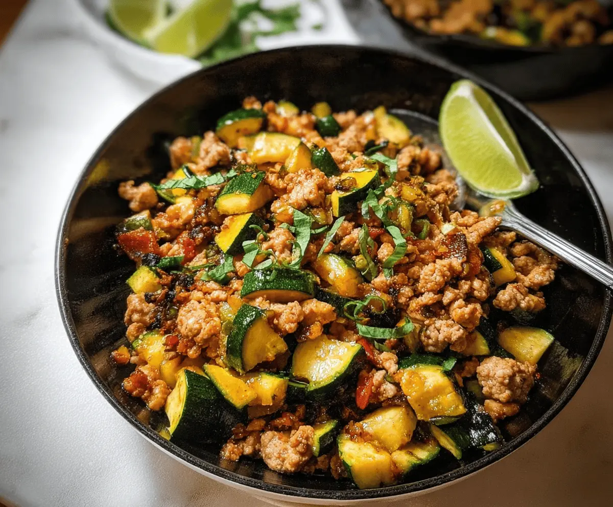 Healthy Ground Turkey and Zucchini Skillet Meal