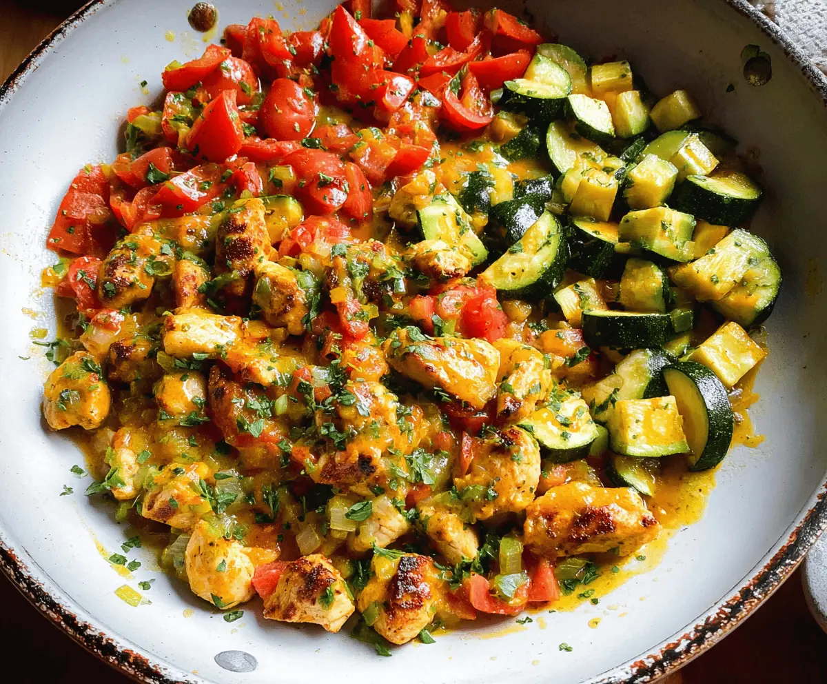 Easy Tex Mex Chicken and Zucchini Skillet