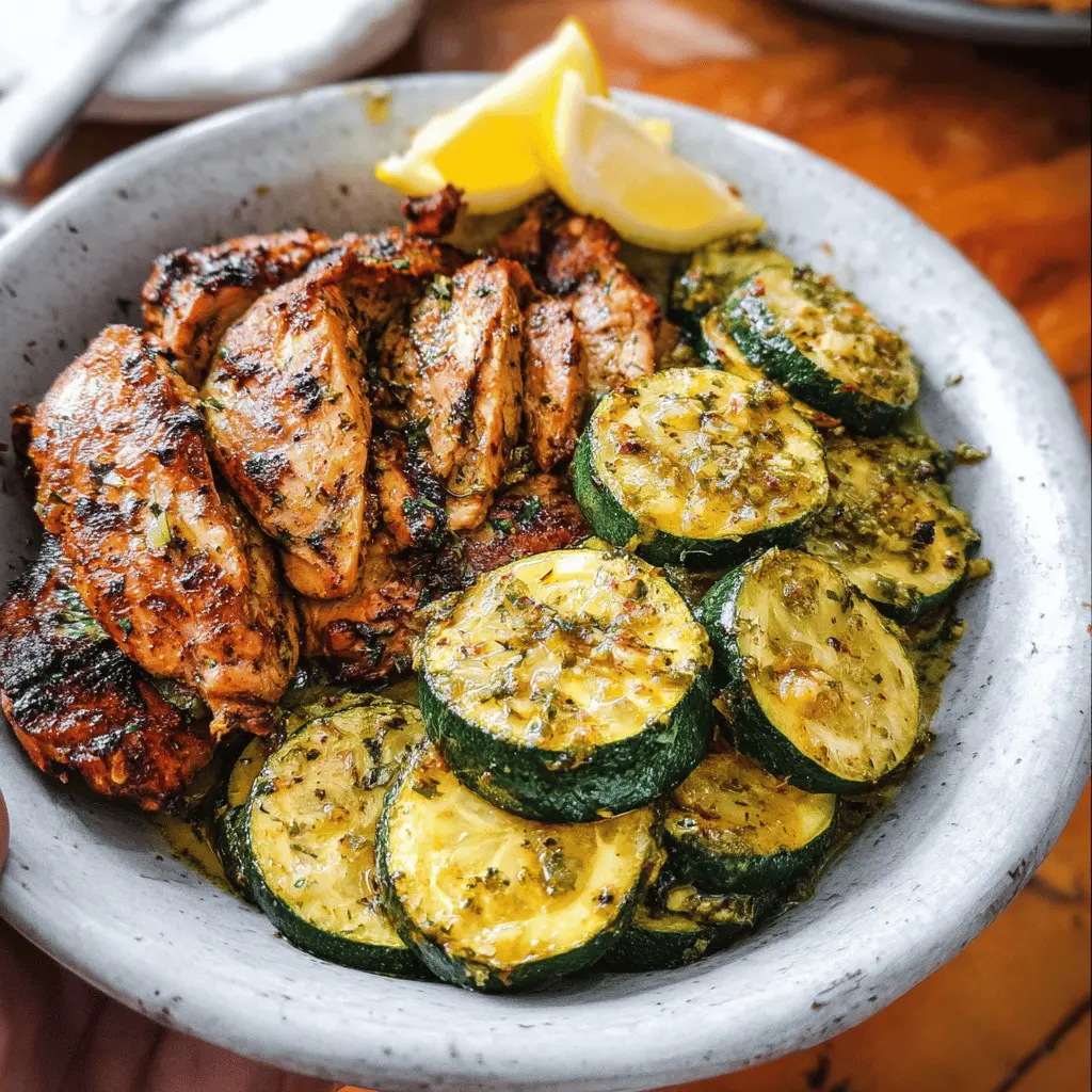 Easy Asado Chicken with Lemon Zucchini Sauté