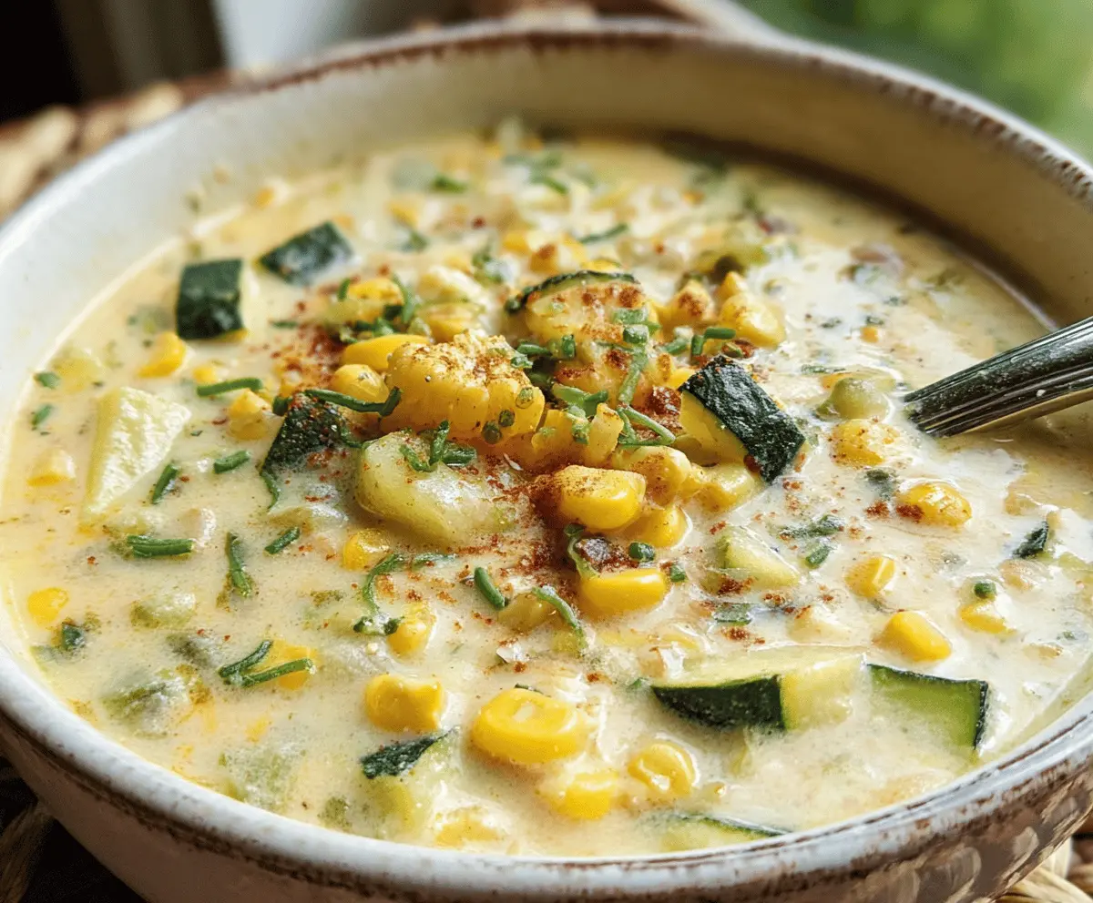 Creamy Summer Corn and Zucchini Chowder Recipe