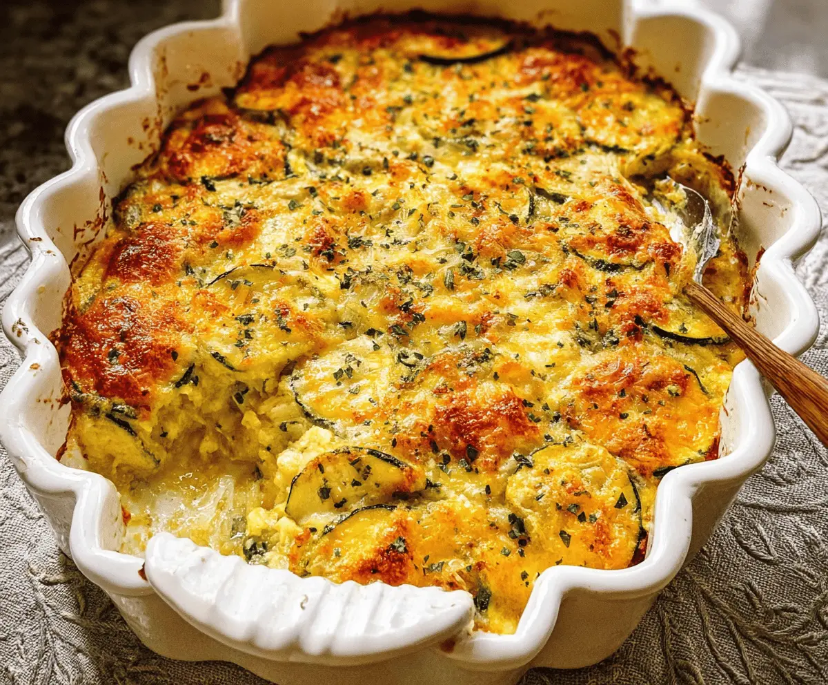 Easy Cheesy Zucchini Squash Casserole Recipe