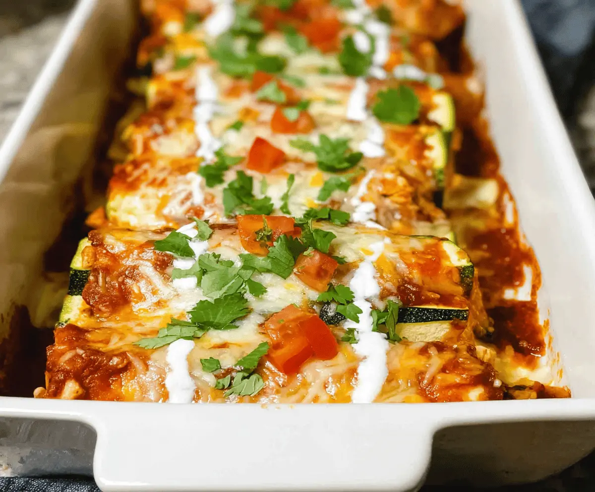 Low Carb Keto Chicken Zucchini Enchiladas