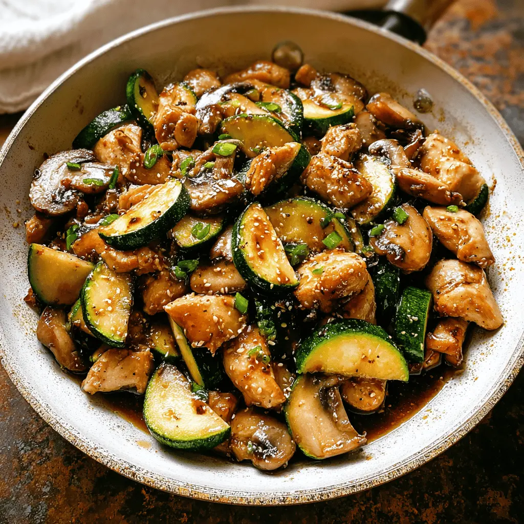 Easy Zucchini Mushroom Chicken Stir Fry Recipe