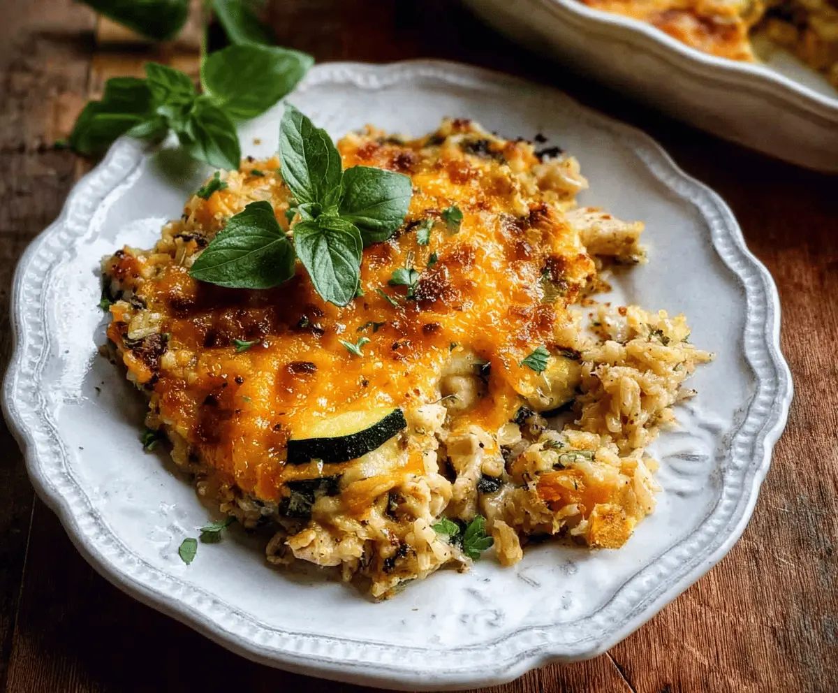Cheesy Zucchini Chicken Rice Bake Recipe