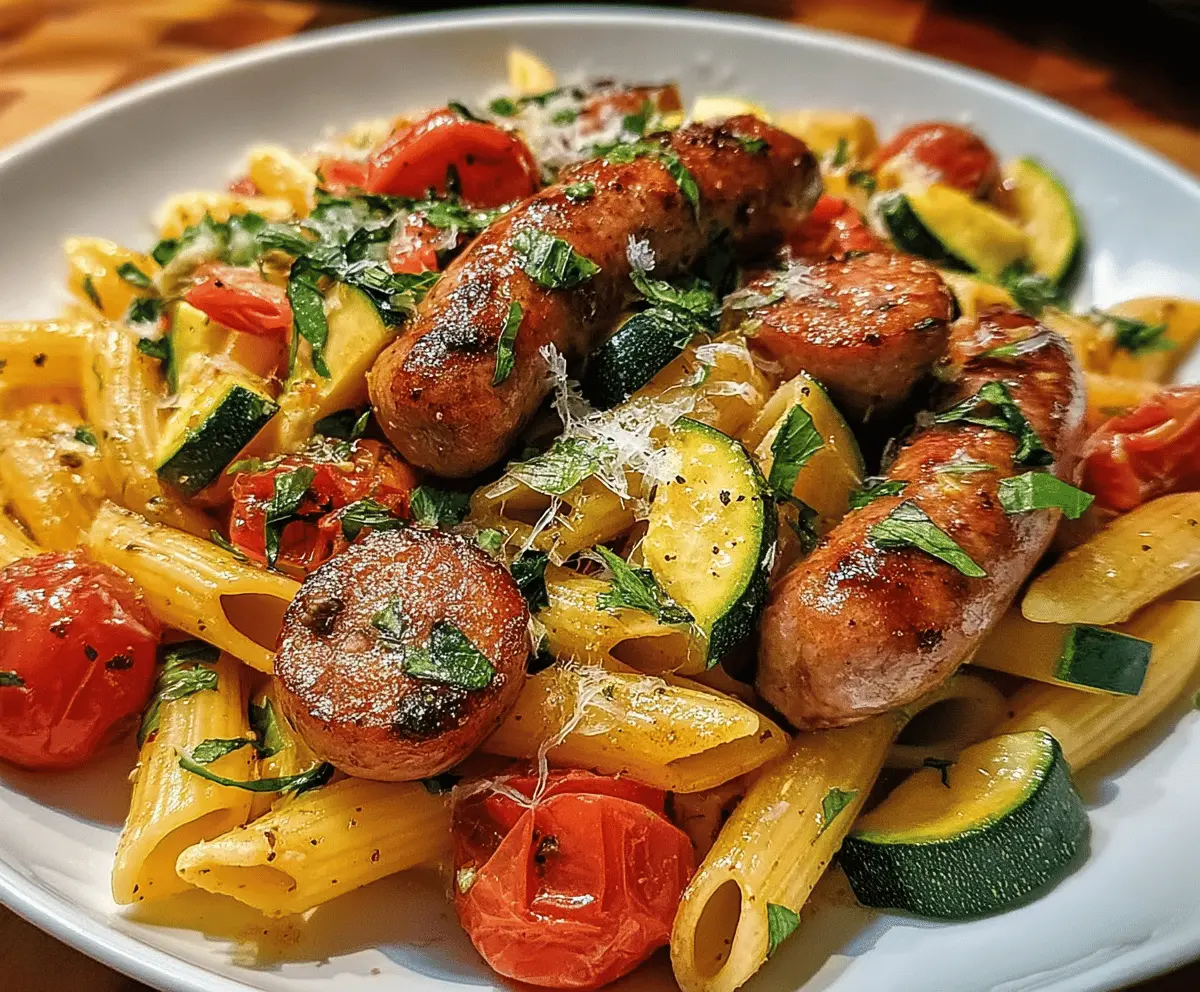 Easy Chicken Sausage Pasta with Zucchini and Tomatoes