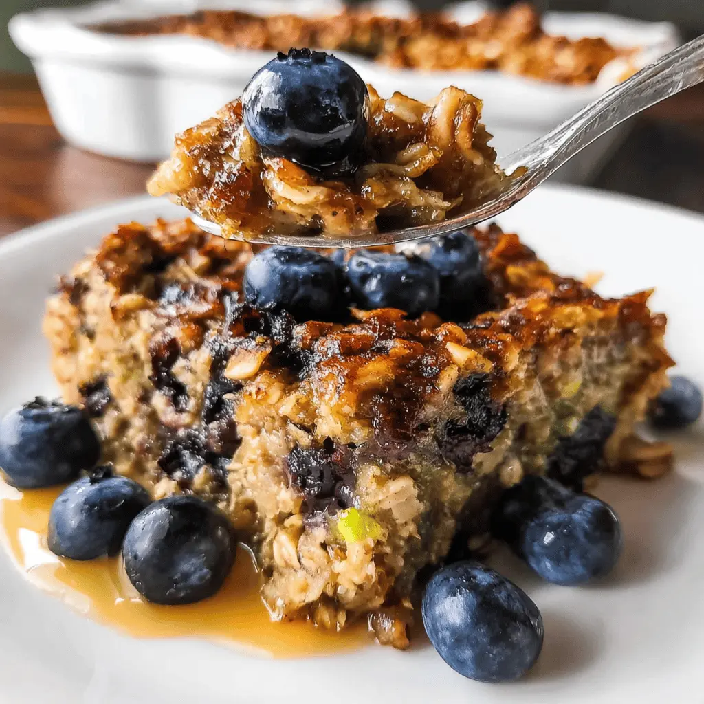 Healthy Zucchini Blueberry Baked Oatmeal Recipe