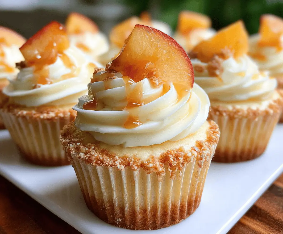 Creamy Peach and Honey Cheesecake Cupcakes