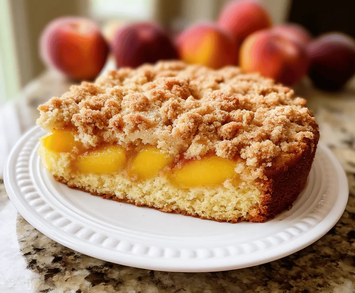 Easy Southern Peach Crumb Cake Recipe