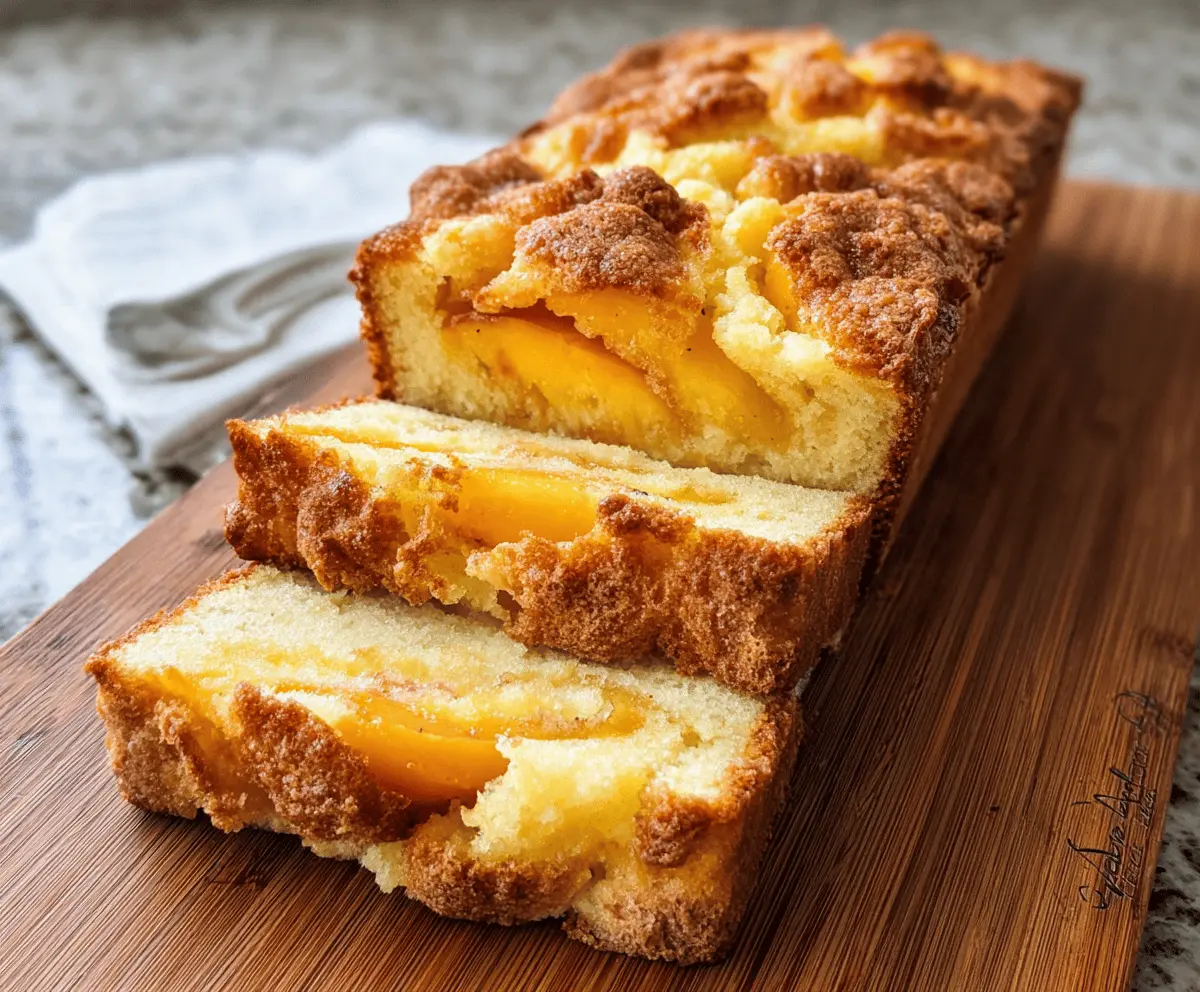 Easy Peach Cobbler Pound Cake Recipe