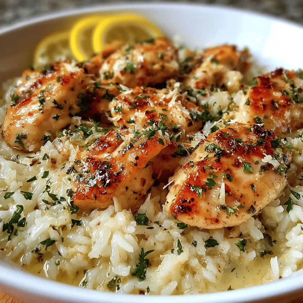 Easy Chicken Scampi with Creamy Garlic Parmesan Rice
