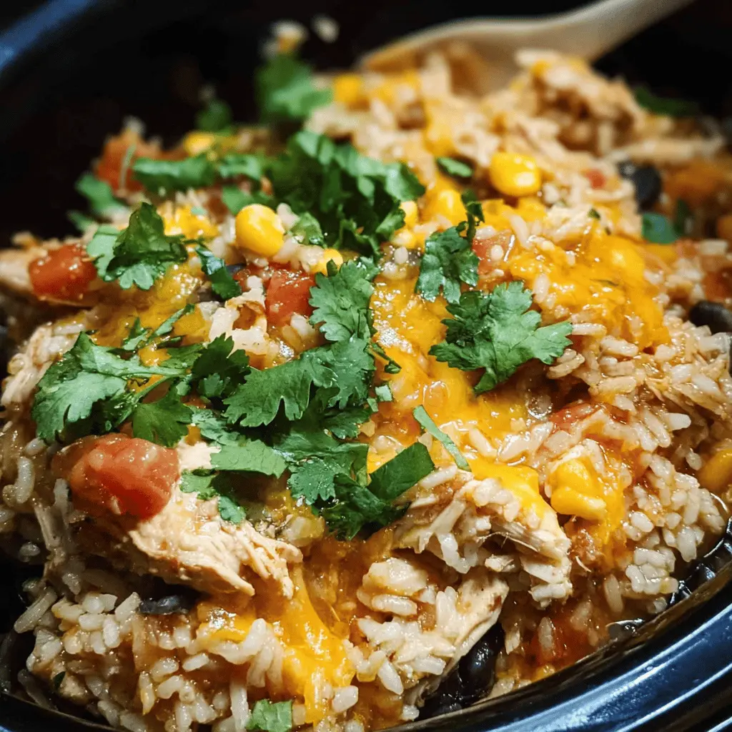 Easy Southwest Crock Pot Chicken and Rice Recipe