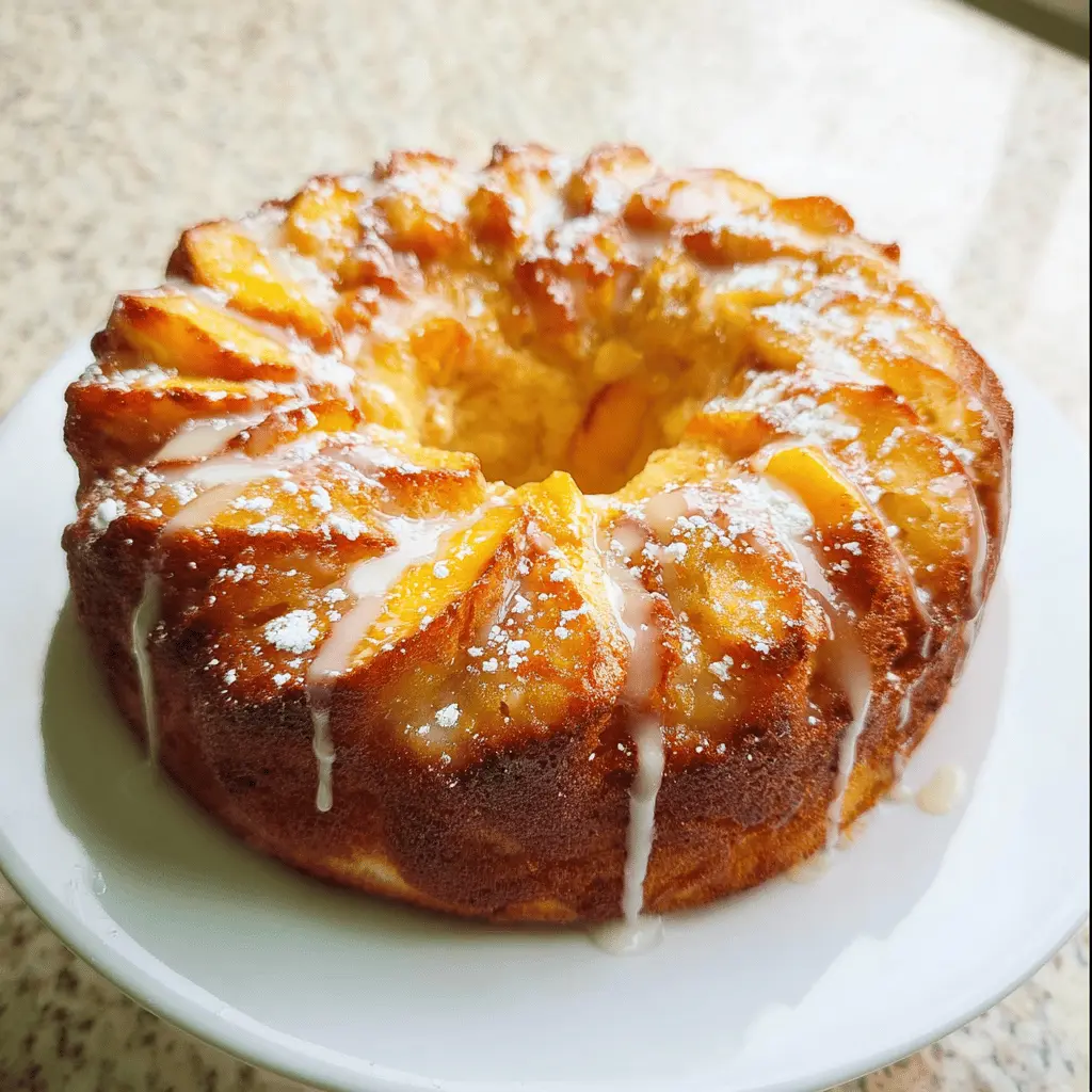 Easy Peach Cobbler Pound Cake Recipe